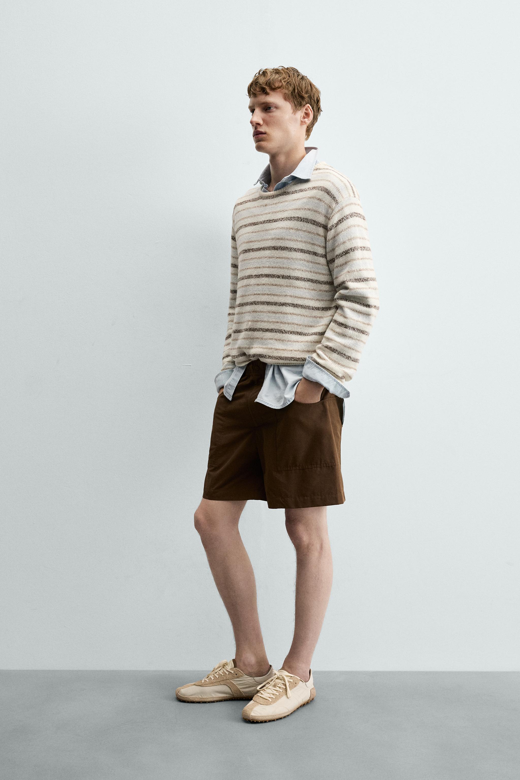 Мужские свитеры Zara LINEN - CASHMERE STRIPED JUMPER — фото 4