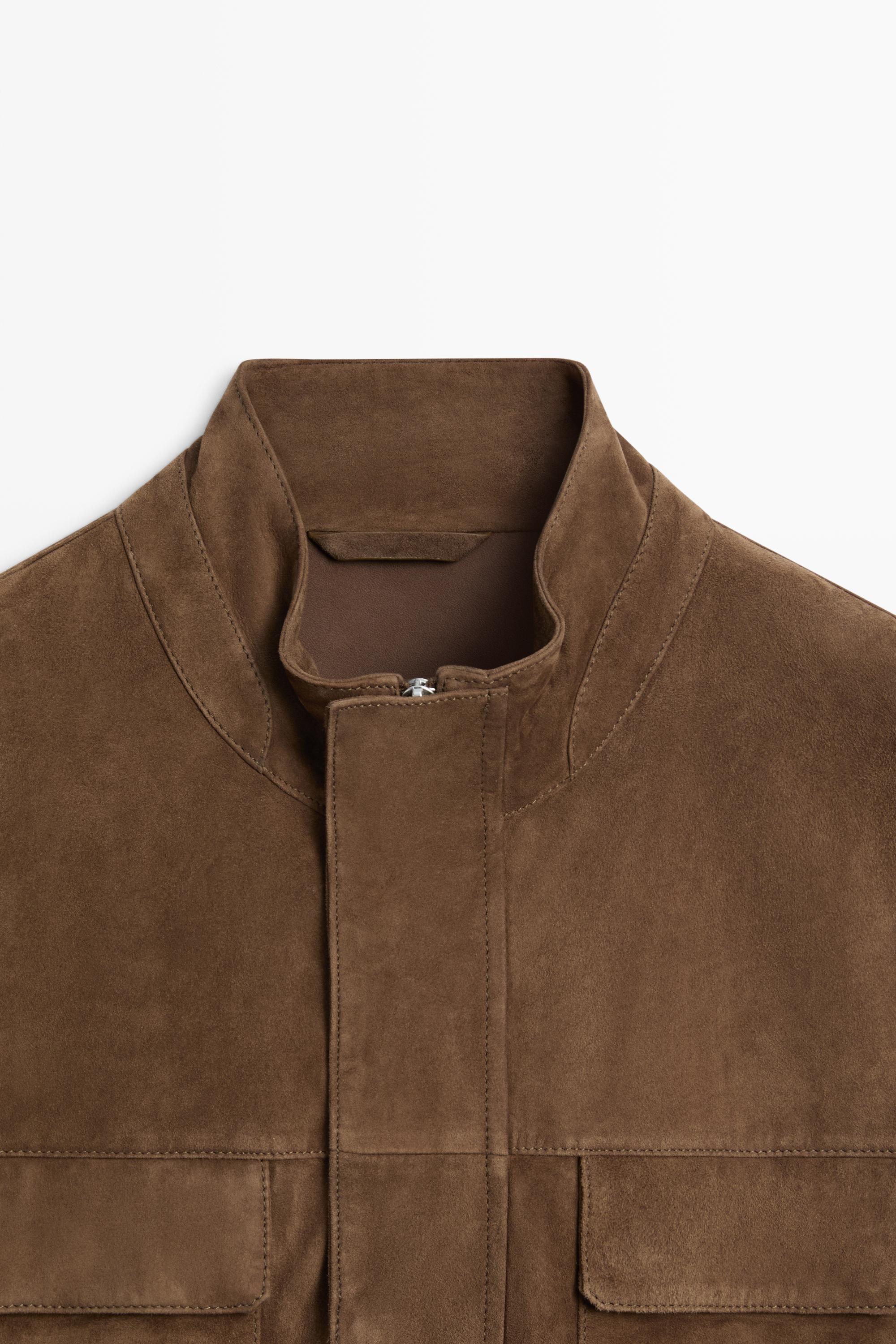 Suede jacket with pocket details