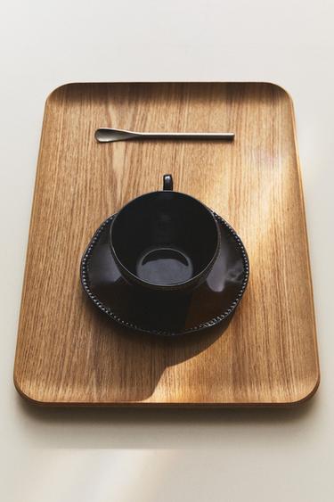 RECTANGULAR WOODEN TRAY - Light beige by Zara