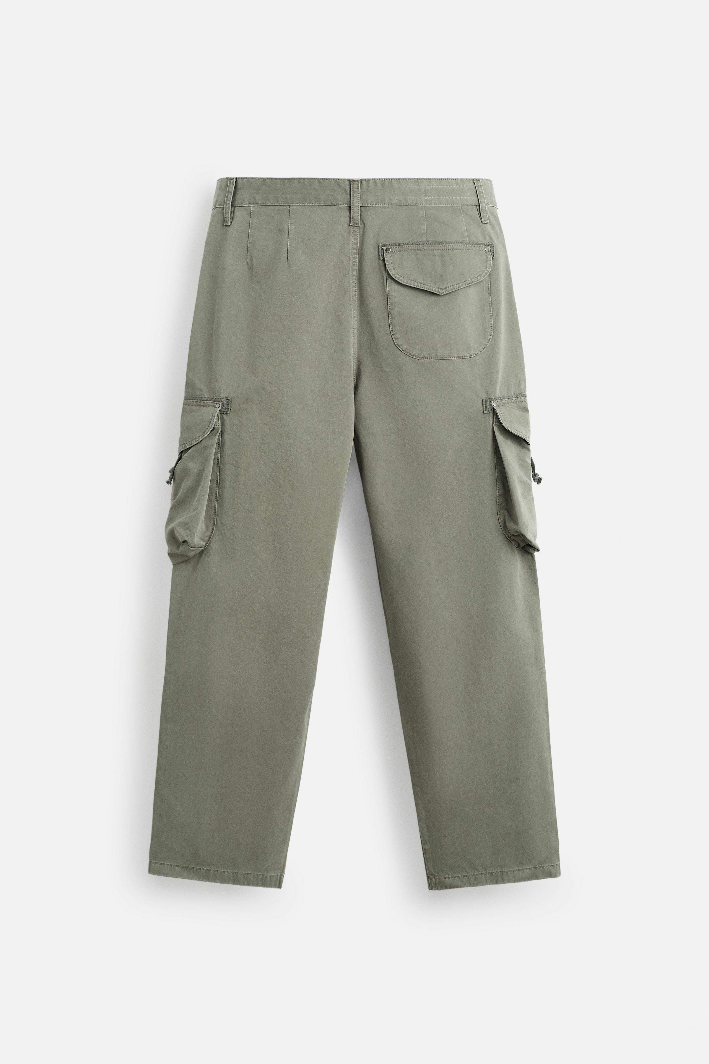 ウォッシュドカーゴパンツ - ミディアムカーキ | ZARA Japan / 日本