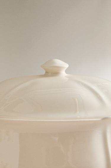 EARTHENWARE TUREEN WITH RAISED-DESIGN EDGE - Ecru by Zara - Image 2