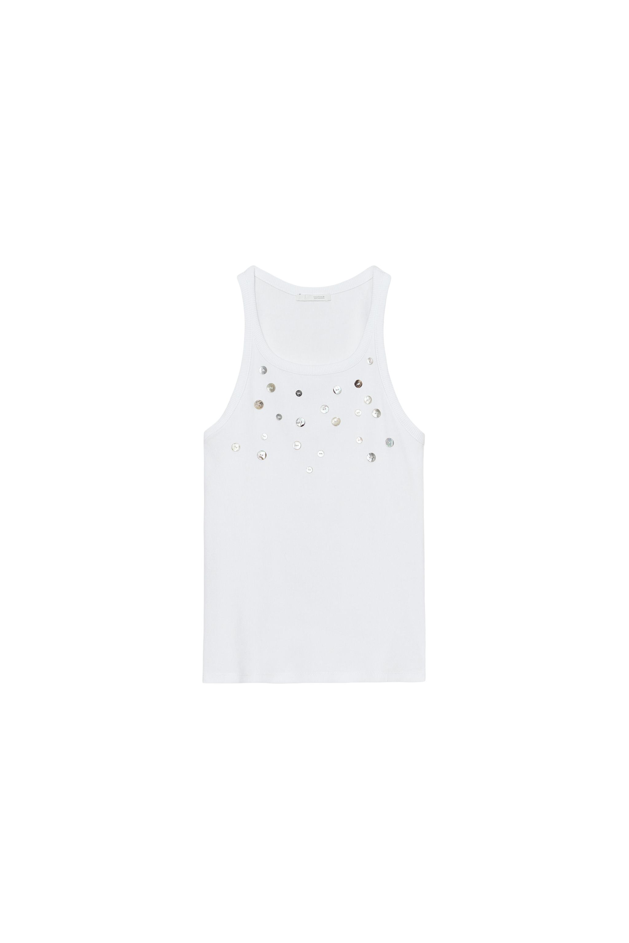 トップス A BUTTONED RIB TOP - Gray / Blue | ZARA Canada