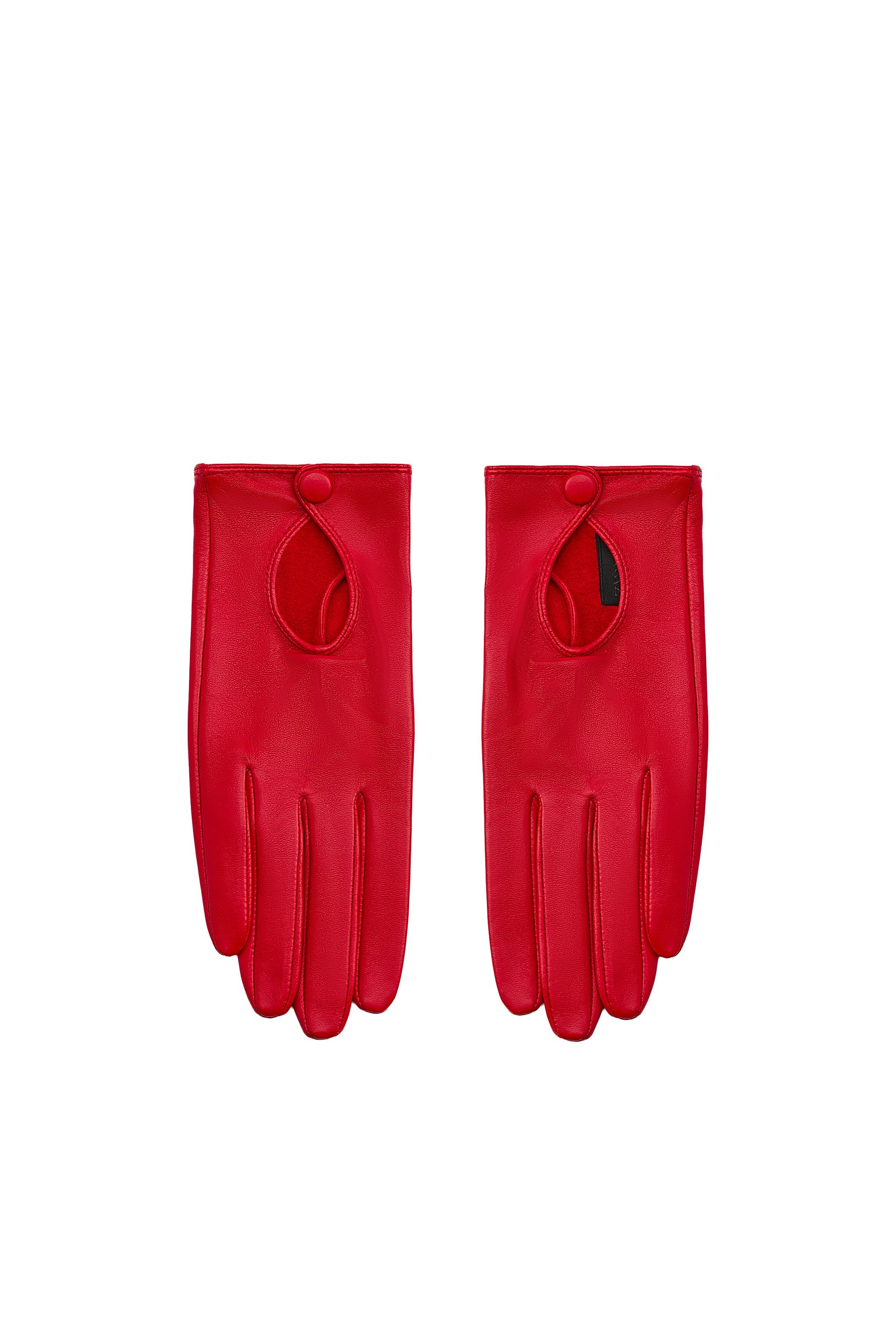 100% LEATHER SHORT GLOVES - Red | ZARA United States