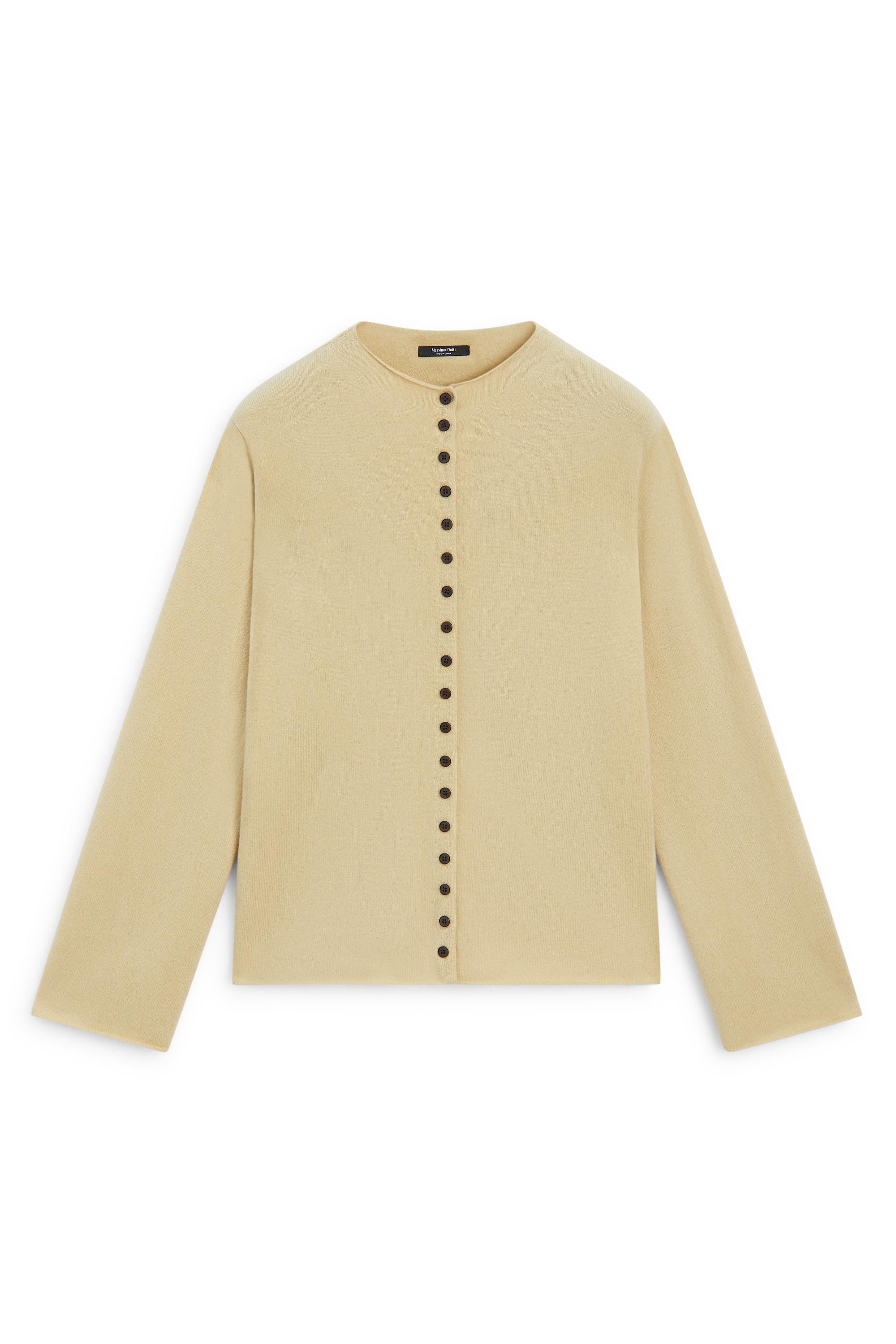Wool-blend knit cardigan with buttons - Olive green | ZARA United