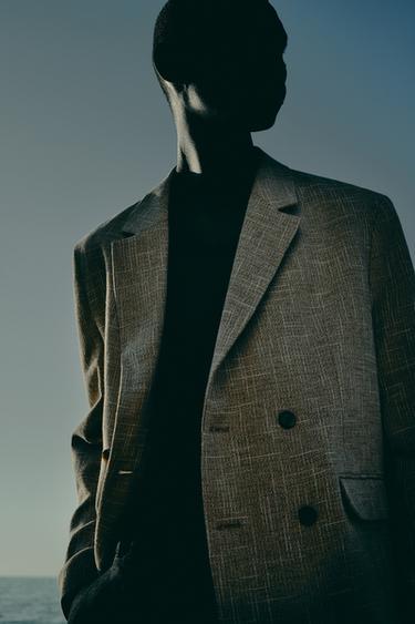 BLAZER CRUZADO ESTRUTURA - Camel-médio da Zara