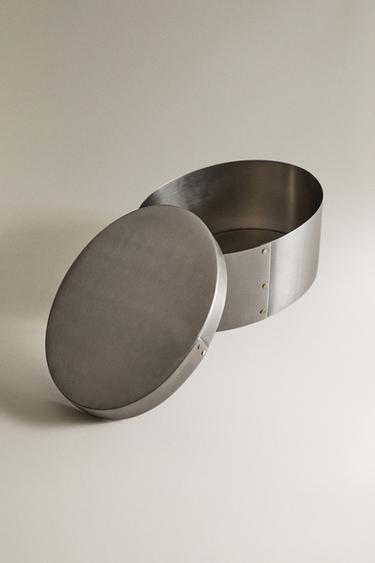 BOÎTE OVALE ACIER INOXYDABLE - Argent foncé de Zara - Image 1