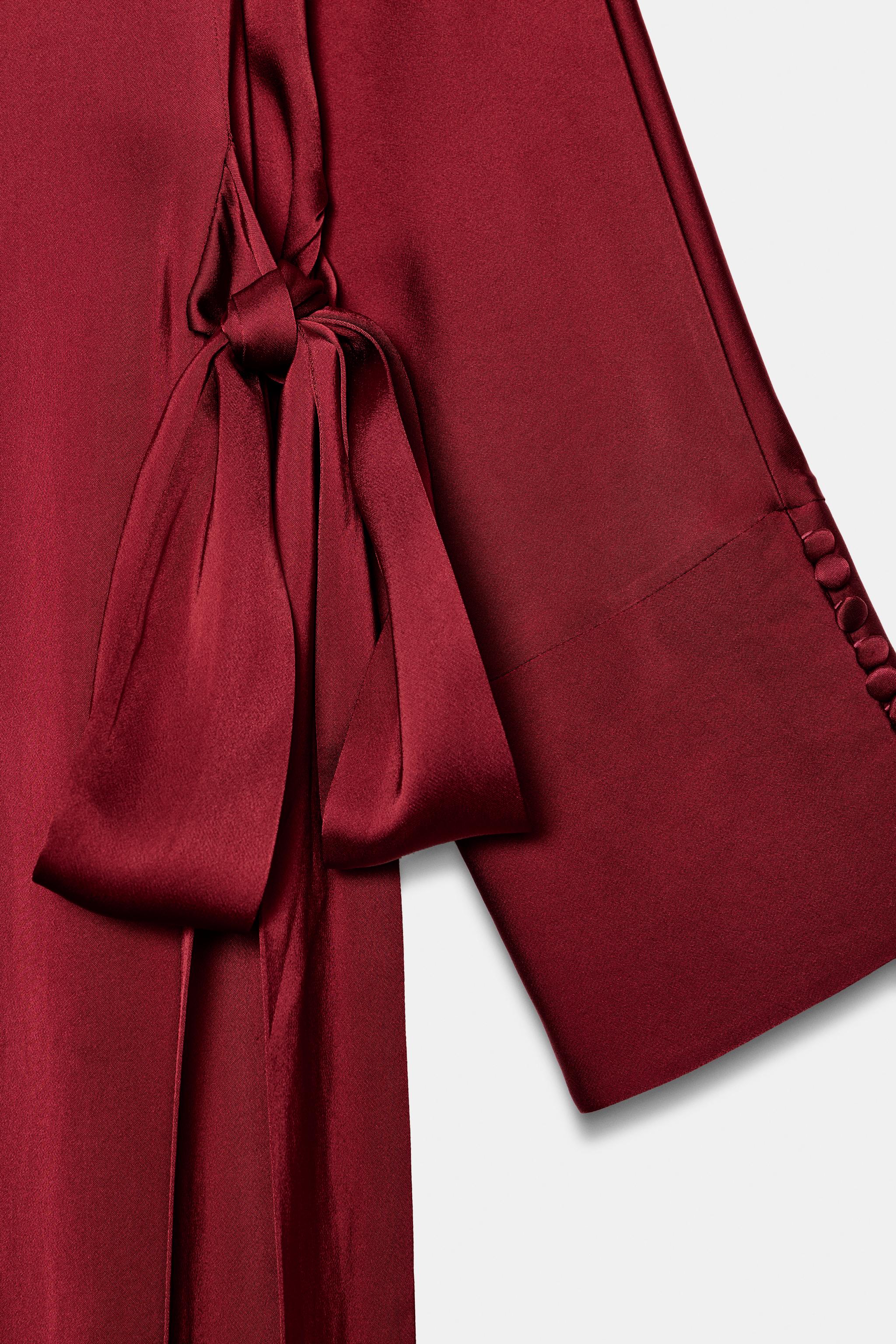 SATIN EFFECT TIED DRESS ZW COLLECTION