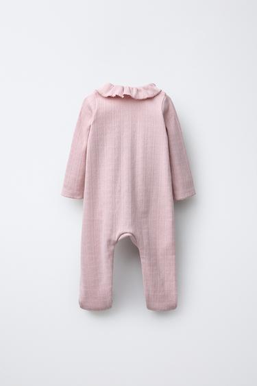 PYJAMA UNE PIÈCE POINTELLE CŒUR PIED CONVERTIBLE - Rose craie de Zara - Image 1