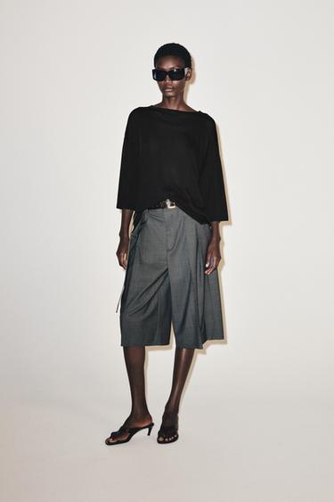 3/4 SLEEVE KNIT TOP - Black by Zara - Image 0