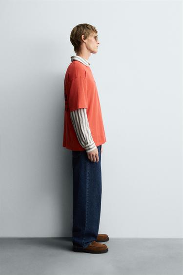 CONTRAST PRINT T-SHIRT - Orange de Zara - Image 3