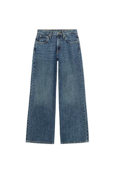 ZW COLLECTION LOW-RISE WIDE-LEG JEANS - Mid-blue by Zara