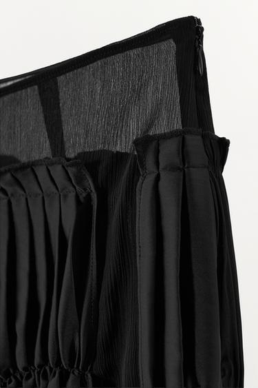 COMBINED PLEATED MIDI SKIRT - Black by Zara - Image 7