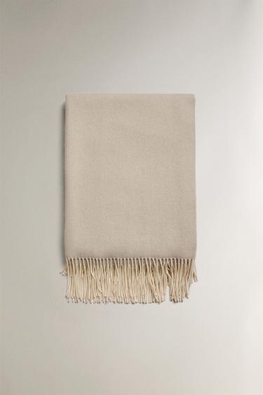 CASHMERE THROW - Ecru by Zara