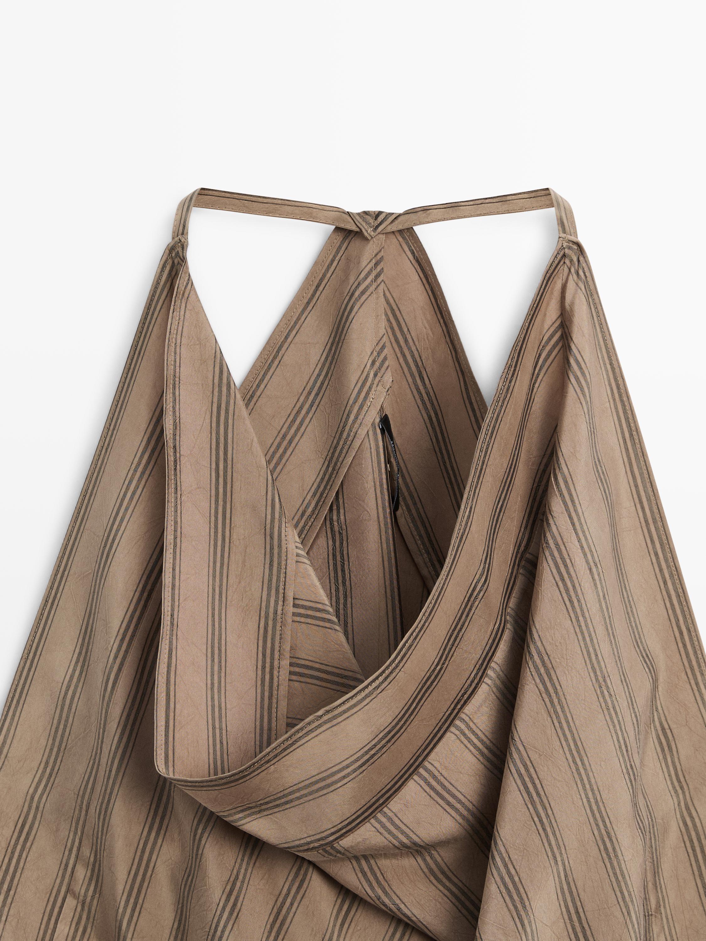 Striped top with cowl neckline