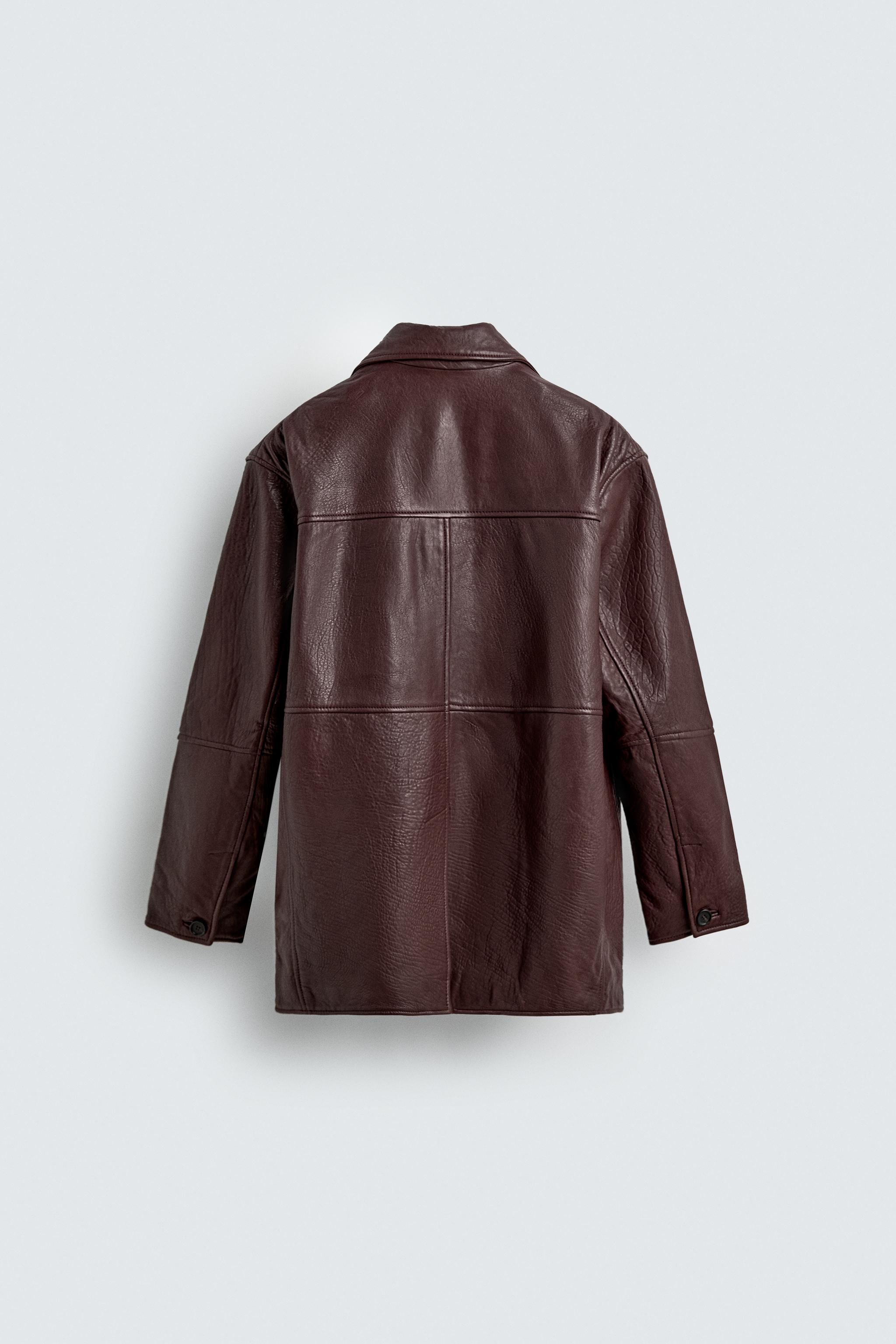 テクスチャーレザージャケット - ボルドー | ZARA Japan / 日本
