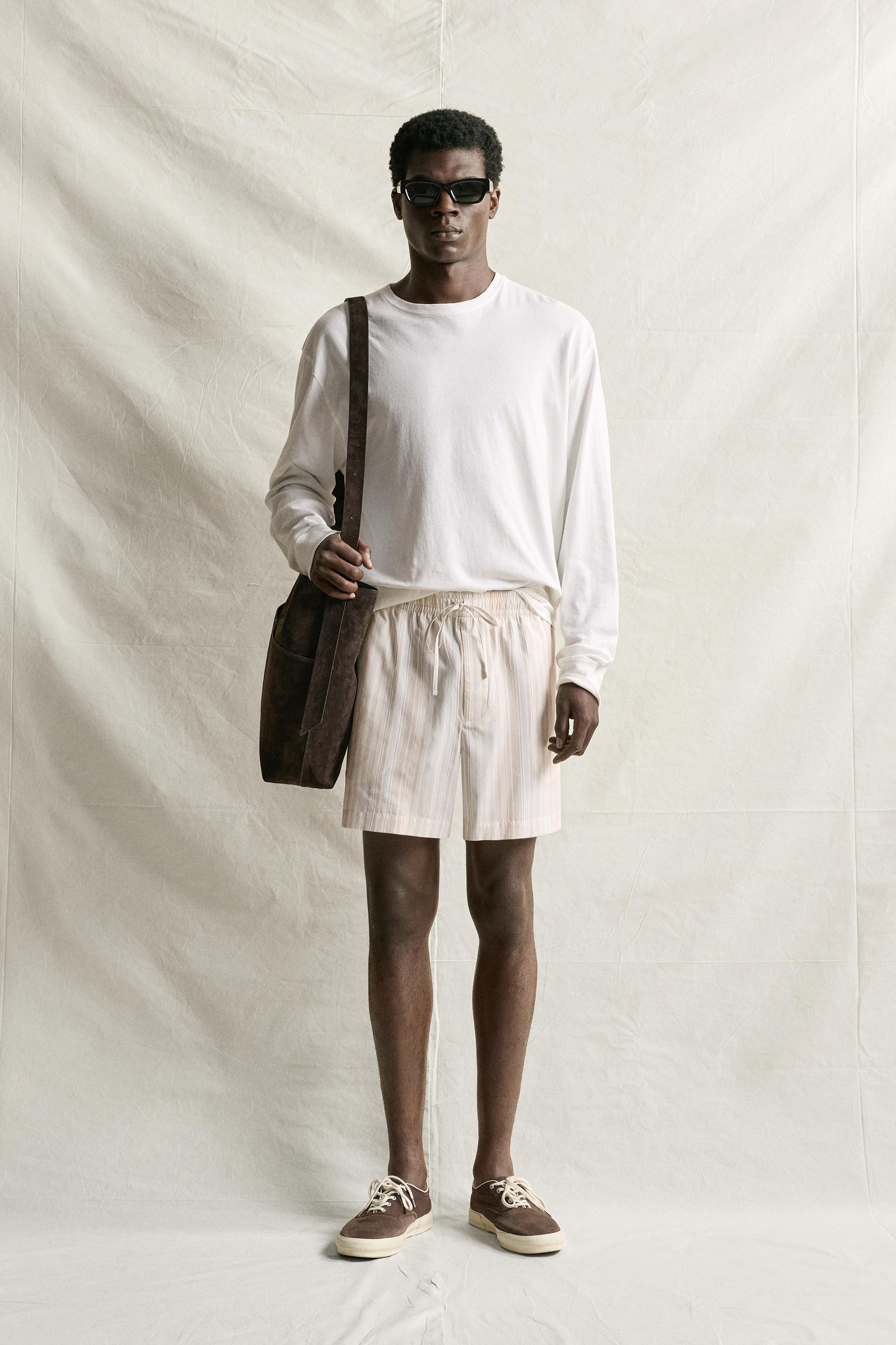 STRIPED RELAXED FIT SHORTS
