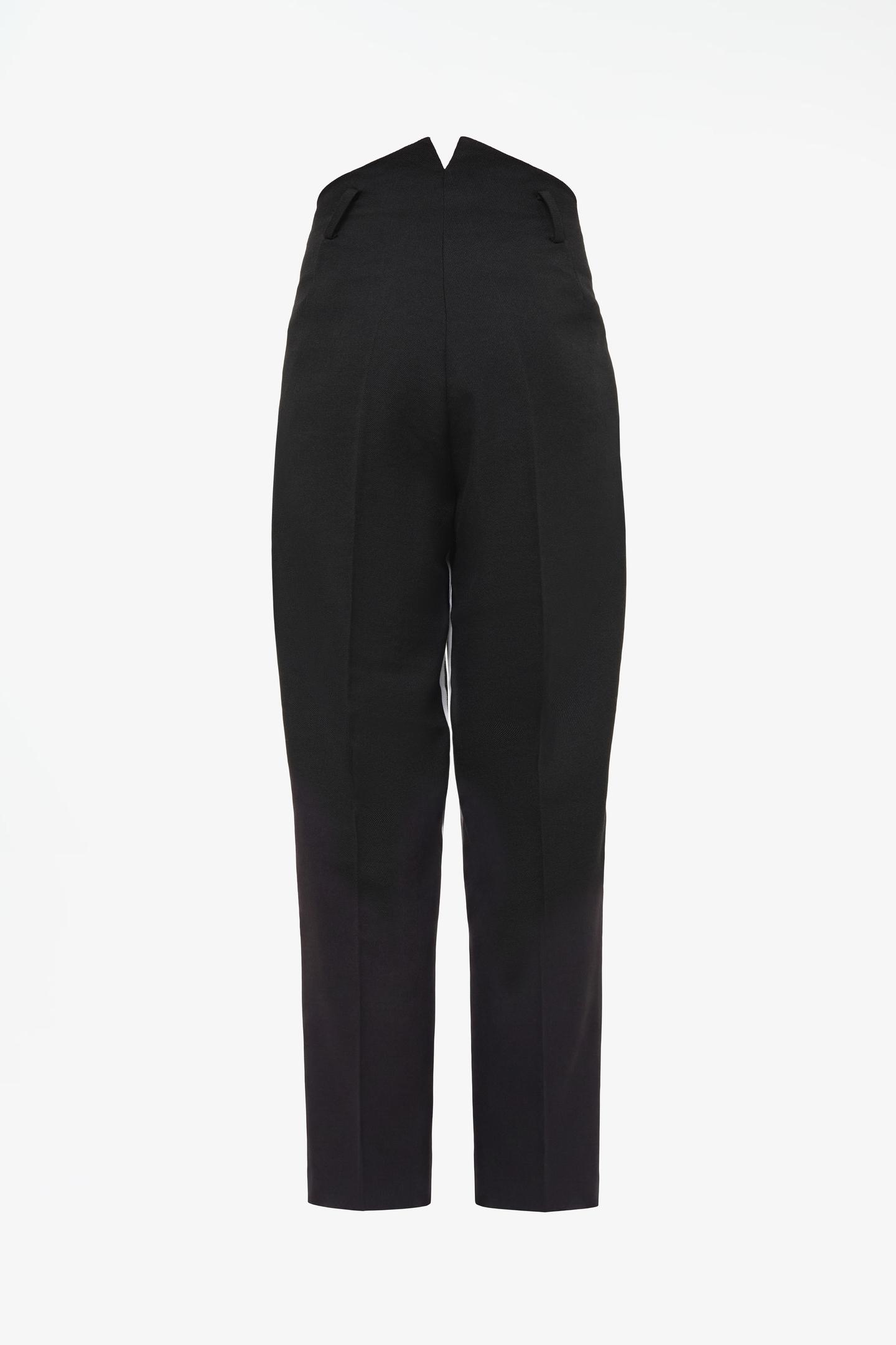 Женские брюки Zara Limited Edition 100% Wool Pants with Contrast Stripe, цвет: Чёрный — фото 4