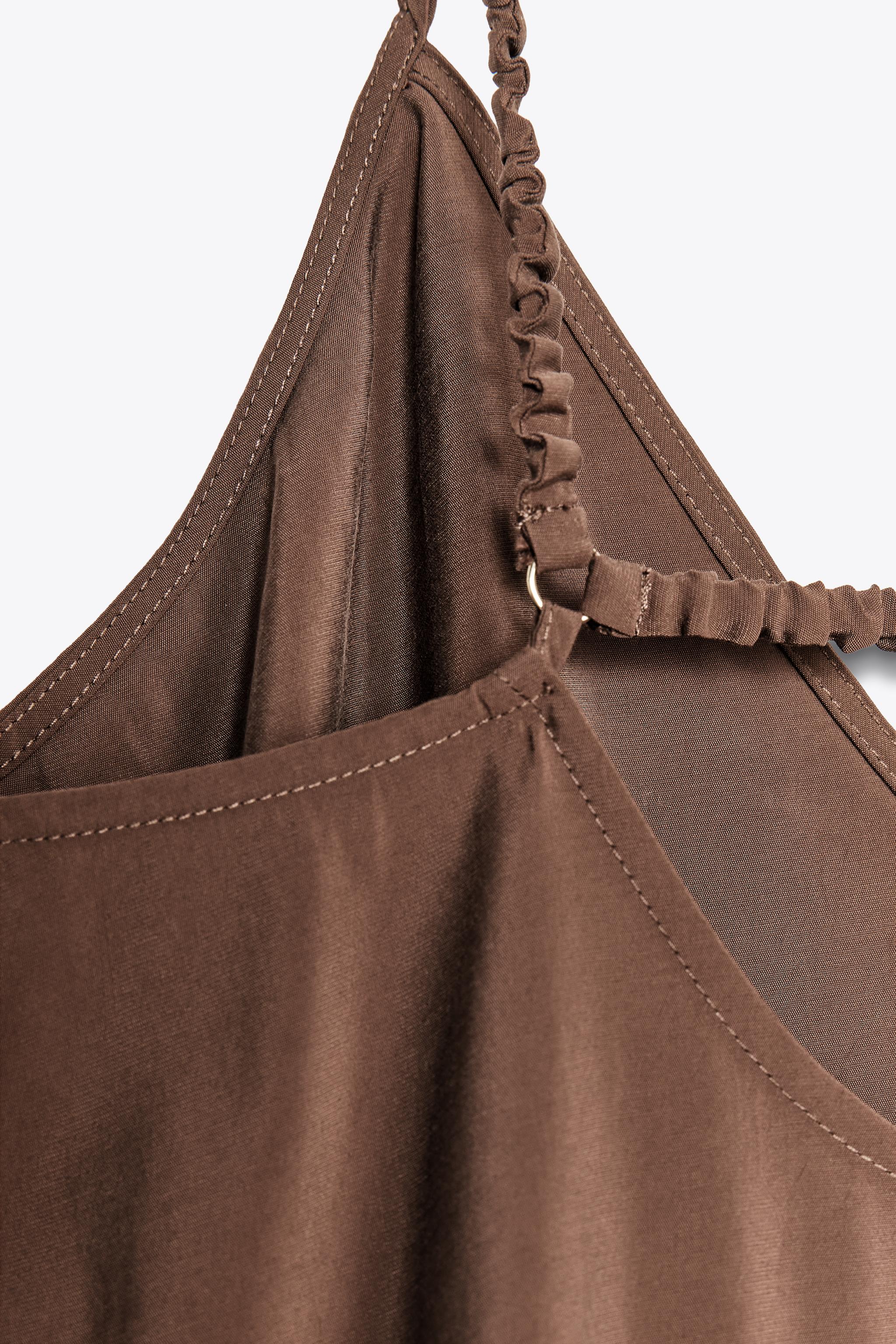 【ZARA】ストラップロングワンピース テラコッタ | 8372/093/658 ZARA】ストラップロングワンピース テラコッタ | 8372/092/658