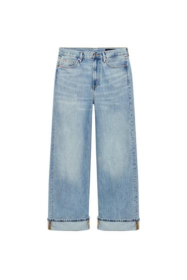 JEANS ZW COLLECTION BAGGY TIRO MEDIO - Azul claro de Zara