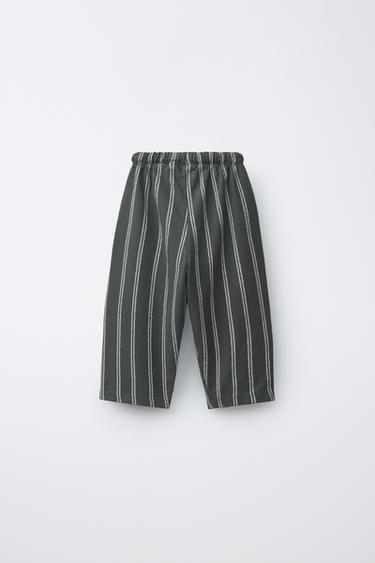 RELAXED STRIPED TROUSERS - Anthracite grey by Zara - Image 1
