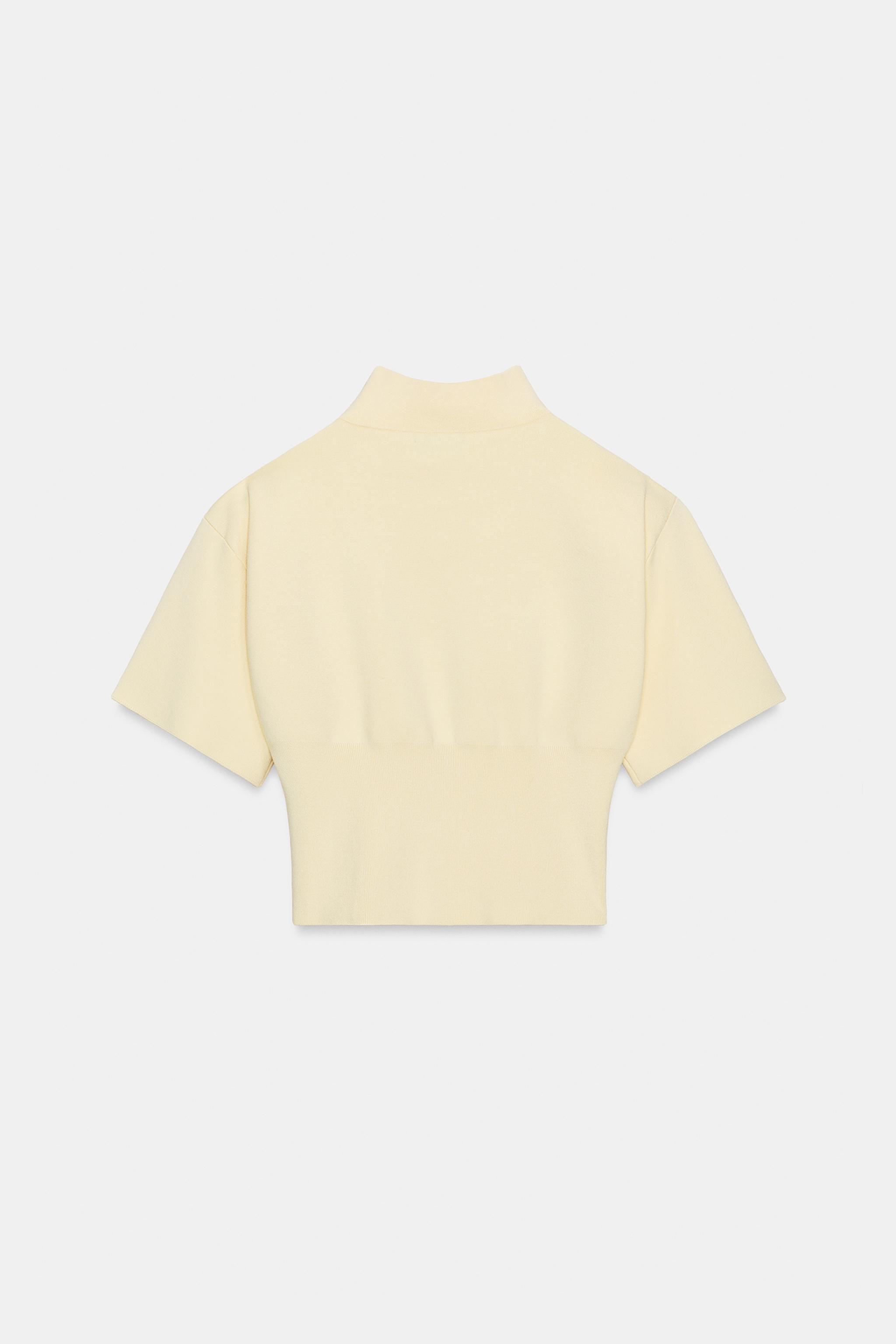 SHORT SLEEVE SHOULDER PAD KNIT JUMPER