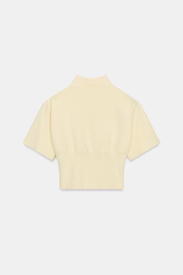 KNIT JUMPER WITH SHOULDER PADS AND SHORT SLEEVES - Butter by Zara - Image 5