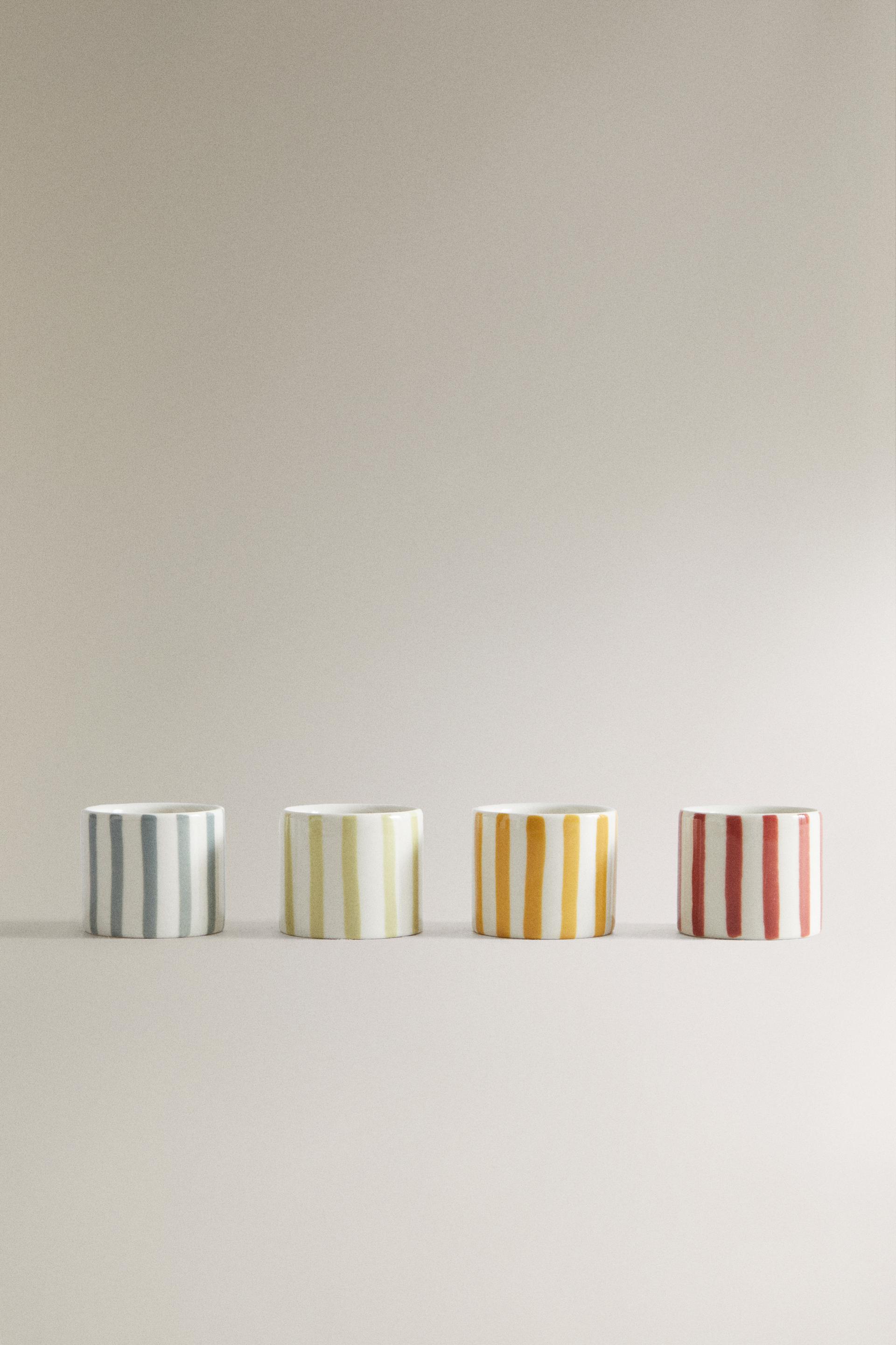 STRIPED NAPKIN RINGS (PACK OF 4) Green ZARA Turkey