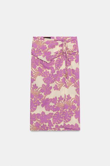 PRINTED MIDI SKIRT WITH VENT - 118 by Zara - Image 5