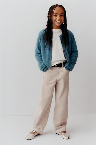 PANTALÓN BARREL PANA DETALLE BORDADO - Crudo de Zara