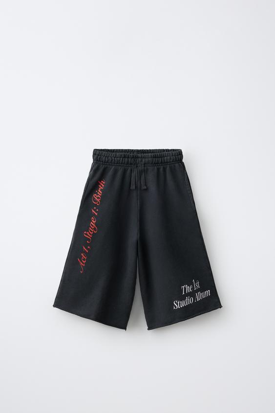 SHORT EN MOLLETON À IMPRIMÉ JENNIE RUBY® - Gris anthracite de Zara - Image 0