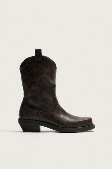Zara COWBOY BOOT - Brown