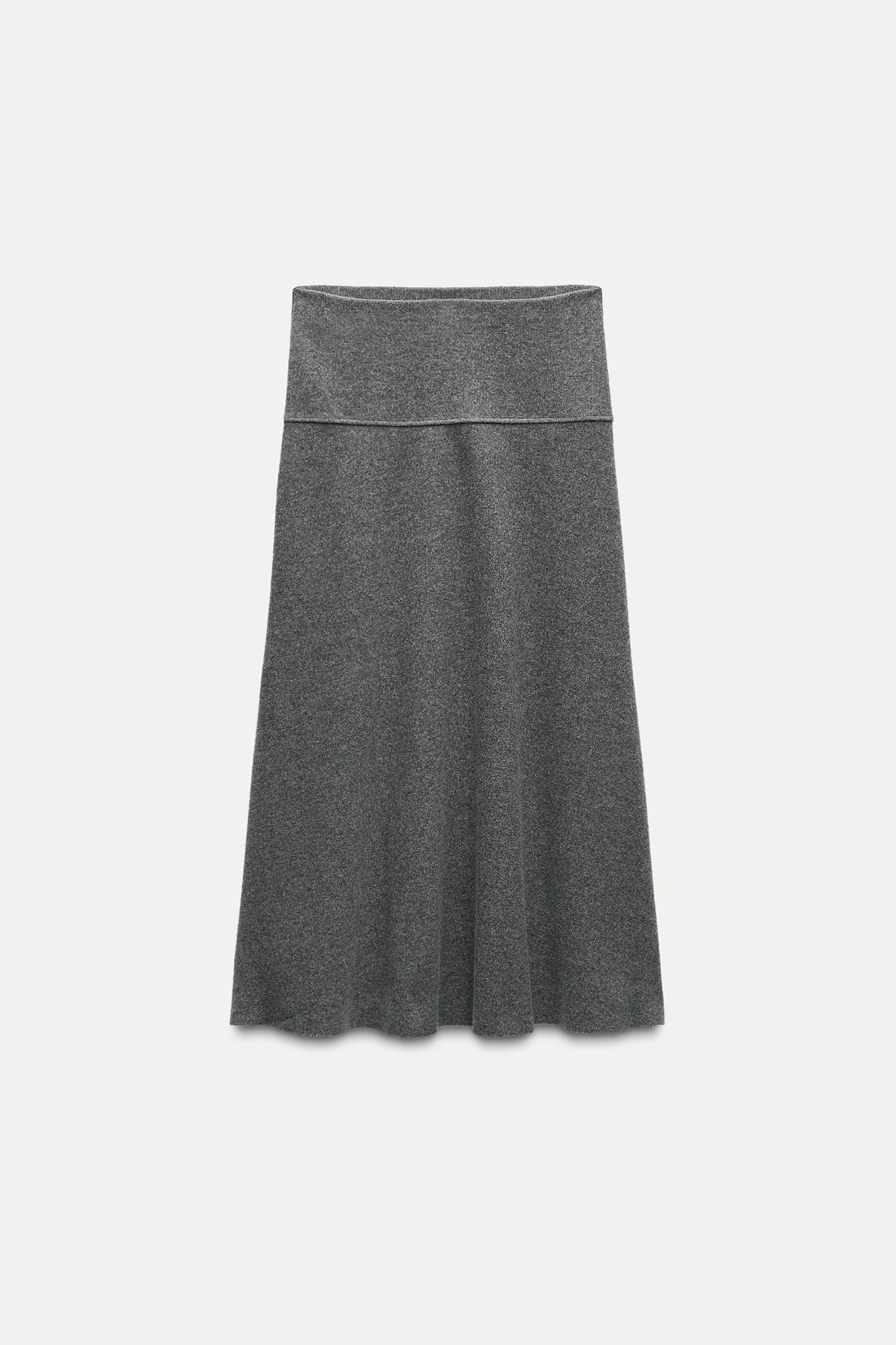 SOFT VOLUMINOUS MIDI SKIRT Ecru ZARA Australia - Main Image