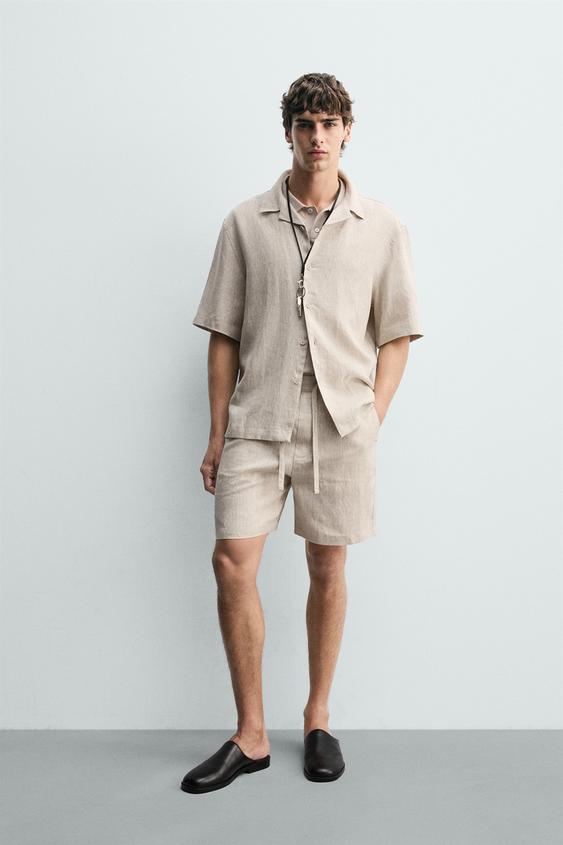 100% LINEN RELAXED FIT SHORTS
