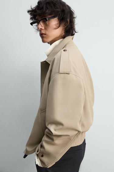CROPPED FIT JACKET WITH TABS - Greenish by Zara - Image 6