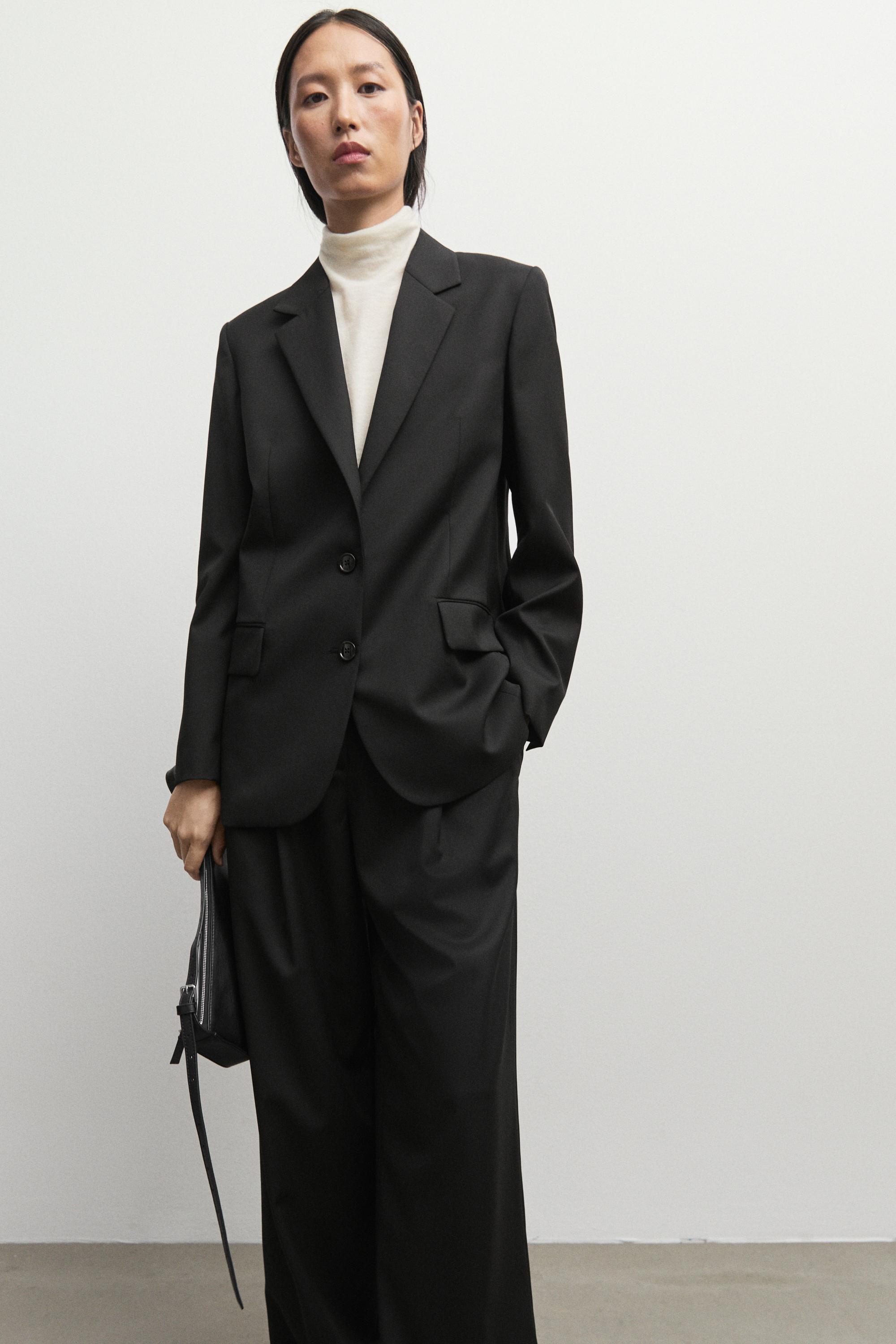 Extra fine wool pleated pants