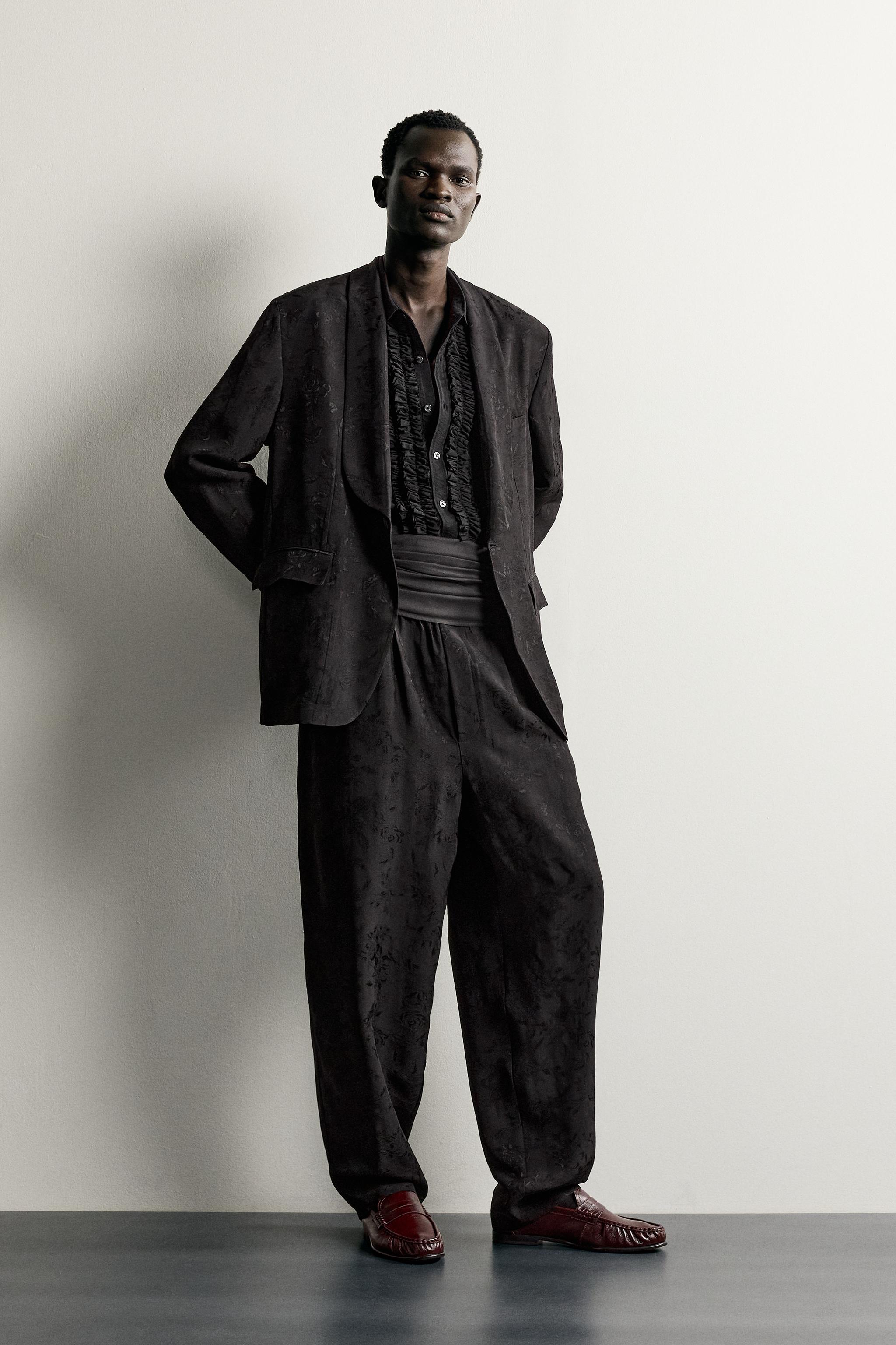 PANTALON FLUIDE JACQUARD FLORAL