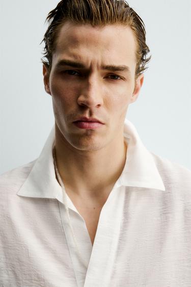 FLUID JACQUARD POLO SHIRT - White by Zara - Image 5