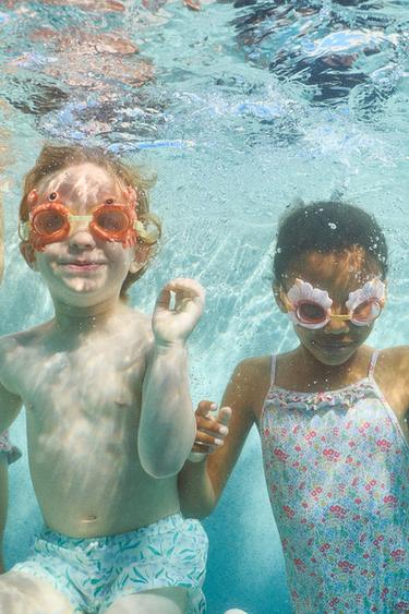 2-6 YEARS / LEAF PRINT SWIM SHORTS - Ecru by Zara