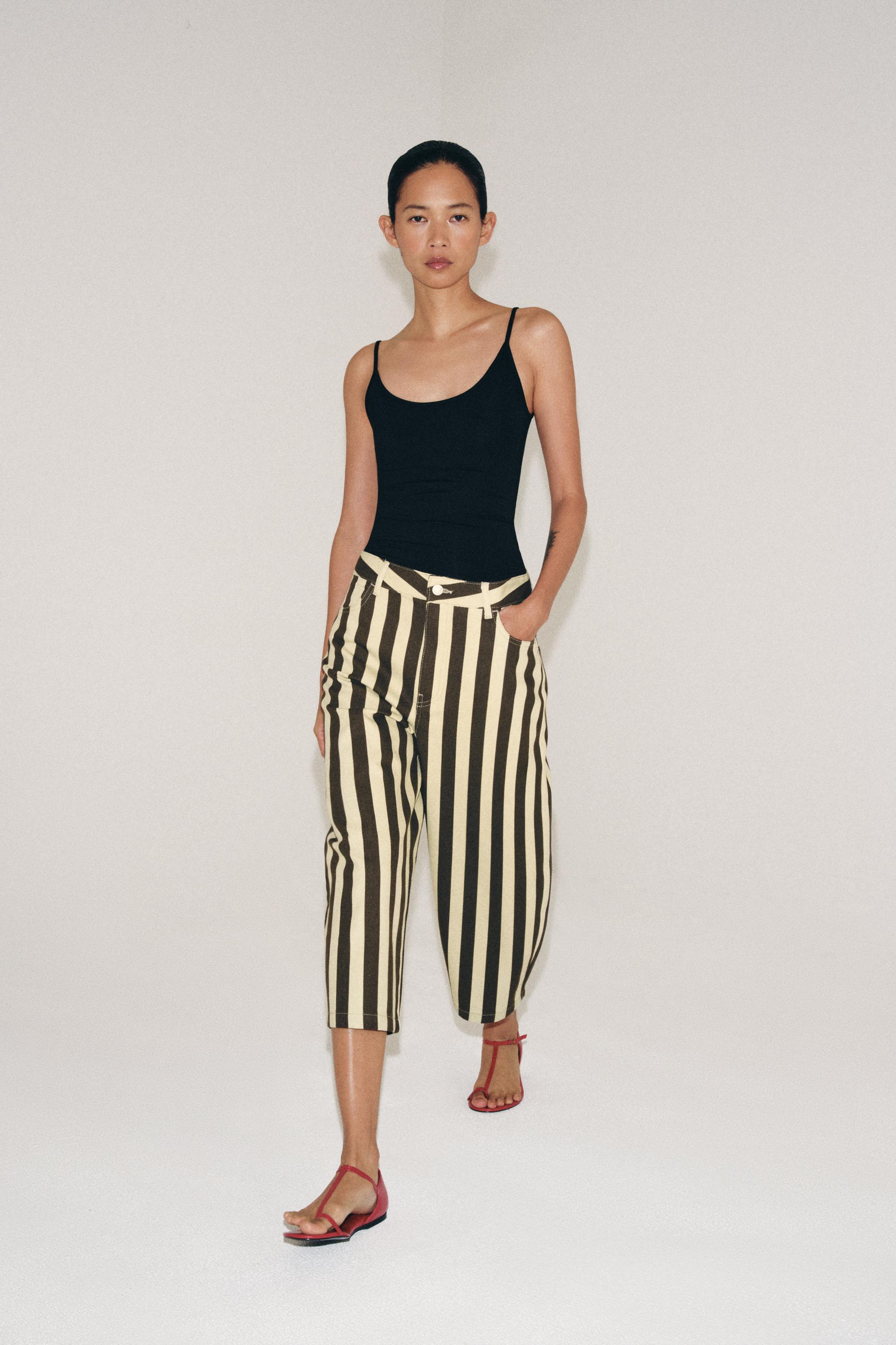 ZW COLLECTION CROPPED STRIPED TROUSERS