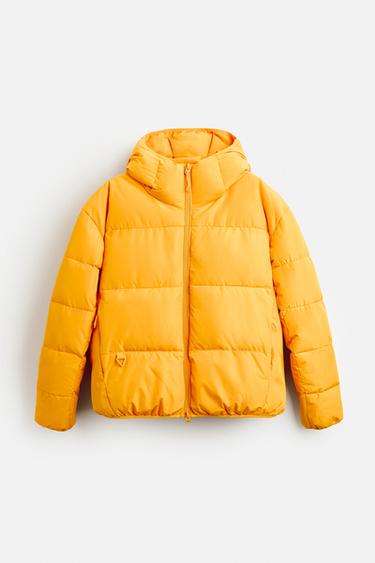 PADDED HOODED JACKET - Light orange by Zara