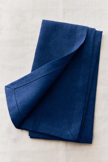 GUARDANAPO DE LINHO LAVADO COLORIDO (CONJUNTO DE 2) - Azul da Zara