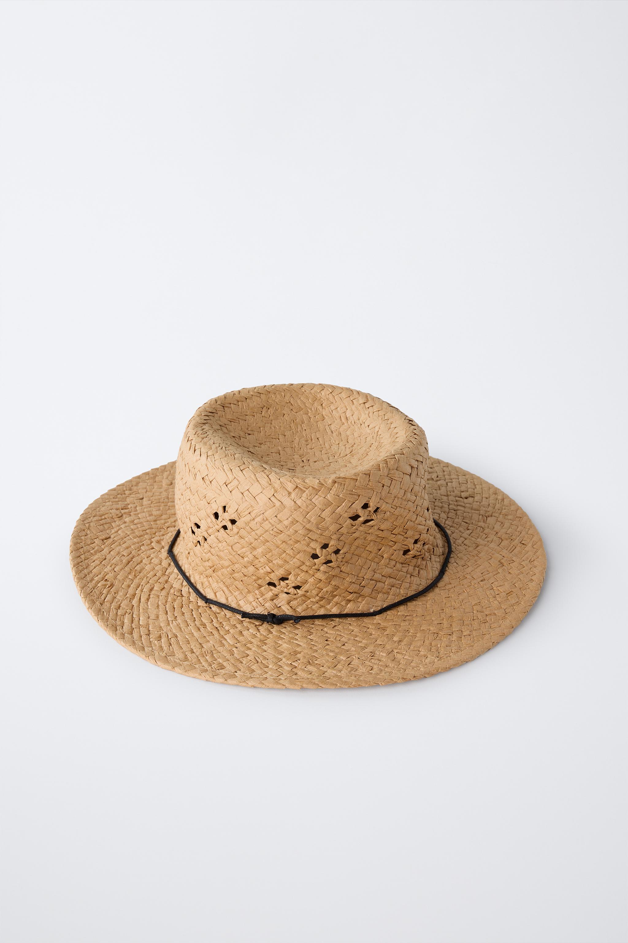 CHAPEAU EFFET PAILLE LACET