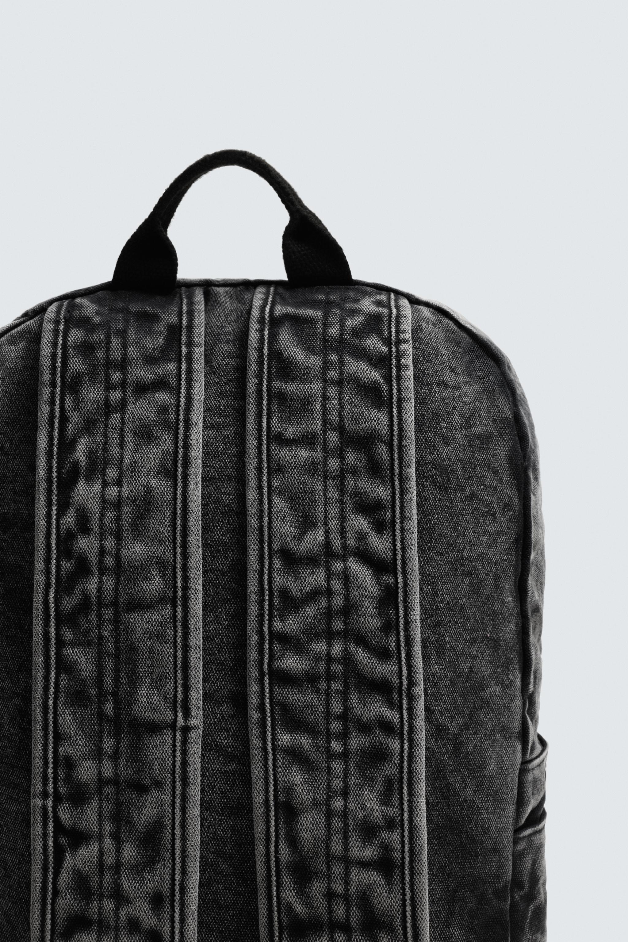 WASHED EFFECT DENIM BACKPACK