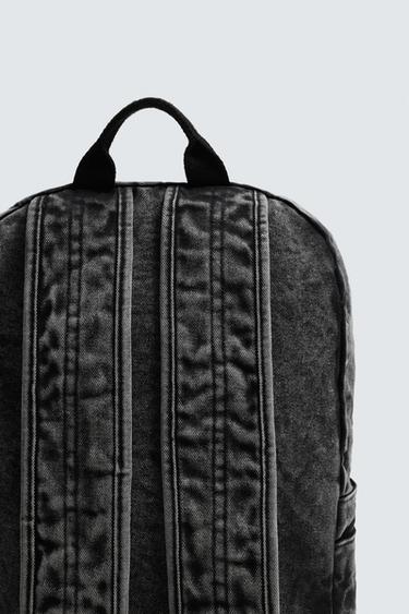 SAC À DOS EN DENIM EFFET DÉLAVÉ - Noir de Zara - Image 5