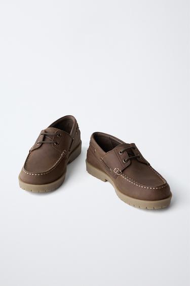 STORIESZ - CHAUSSURES BATEAU EN CUIR - Marron de Zara - Image 2