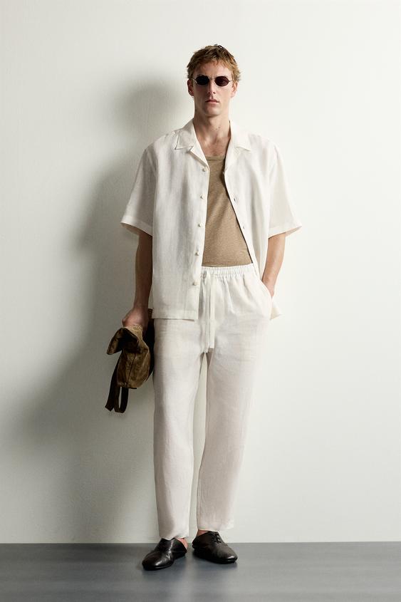 100% LINEN RELAXED FIT SHIRT - White by Zara - Image 0