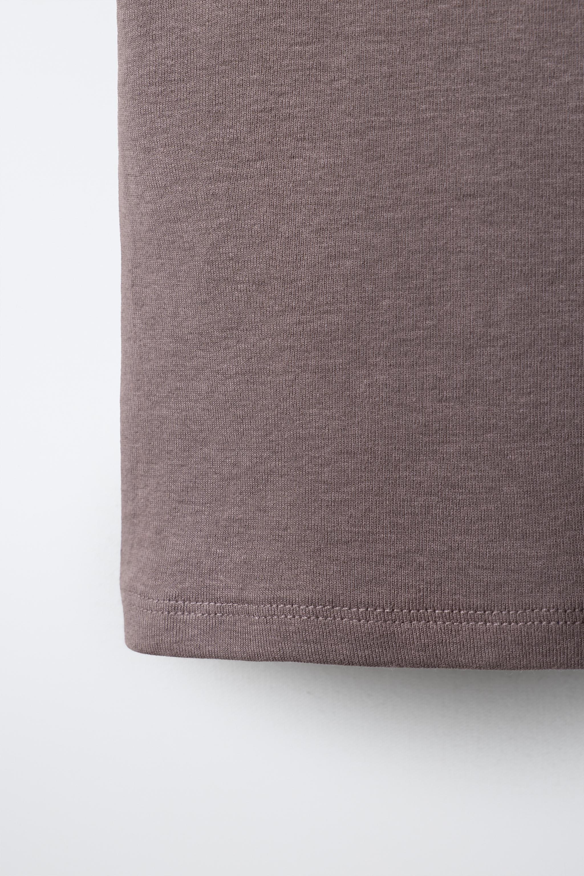 Детские футболки Zara COTTON AND MODAL PLAIN T-SHIRT — фото 4