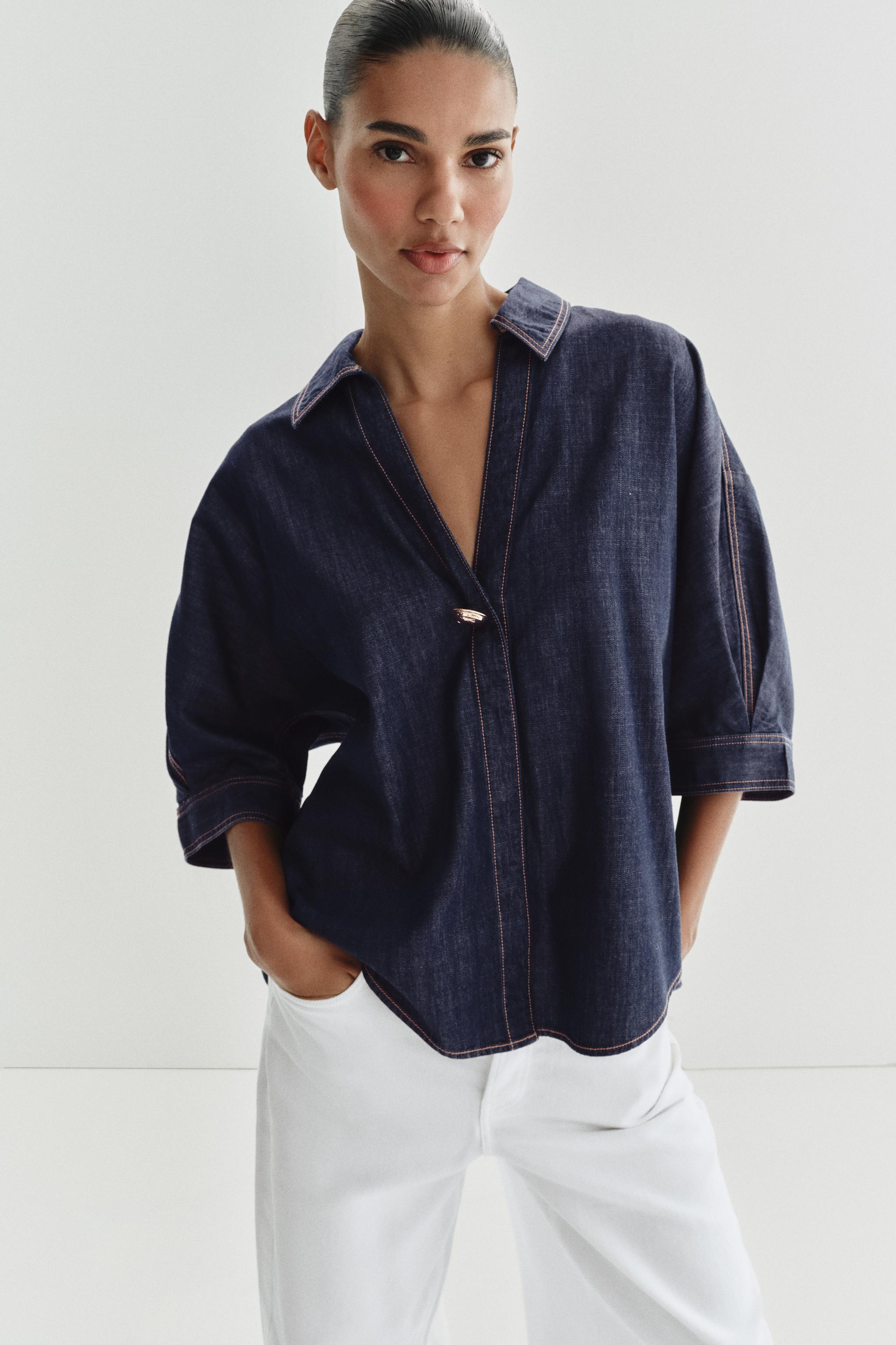 Z1975 GOLD APPLIQUÉ DENIM SHIRT