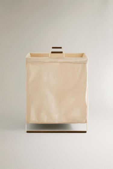 FOLDABLE DOUBLE LAUNDRY BASKET - Oyster-white by Zara