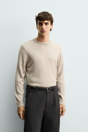 ÁO LEN DÁNG REGULAR FIT - Màu be từ Zara